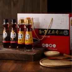 思盼白+黑芝麻香油礼盒912ml