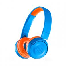 JBL JR300BT 头戴式无线蓝牙儿童益智耳机 低分贝降噪带麦克风英语网课在线教育学习听音乐耳机 蓝色【J】